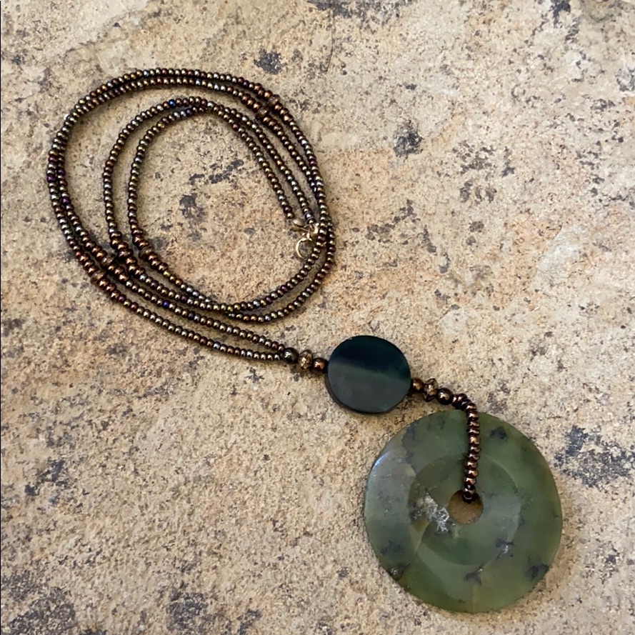 Nephrite Jade Or Maybe Serpentine Necklace
